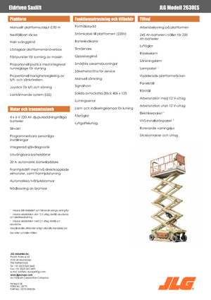 Piattaforme aeree verticali a pantografo su ruote JLG 2630 ES