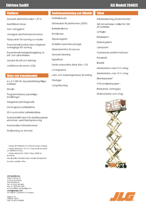 Piattaforme aeree verticali a pantografo su ruote JLG 2646ES