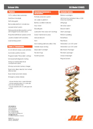 Piattaforme aeree verticali a pantografo su ruote JLG 3246ES