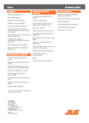 Piattaforme aeree verticali a pantografo su ruote JLG 3369LE