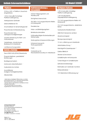 Piattaforme aeree verticali a pantografo su ruote JLG 3394RT