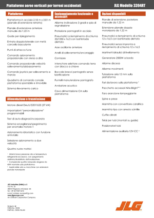 Piattaforme aeree verticali a pantografo su ruote JLG 3394RT