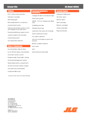 Piattaforme aeree verticali a pantografo su ruote JLG 4069LE