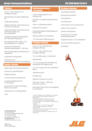 Piattaforme aeree articolate gommate JLG 450A Serie II
