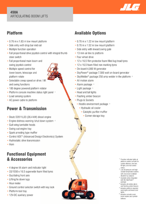 Piattaforme aeree articolate gommate JLG 450A Serie II
