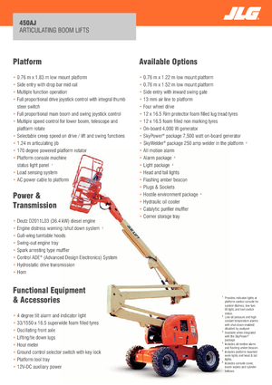 Piattaforme aeree articolate gommate JLG 450AJ