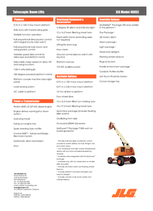 Piattaforme aeree telescopiche gommate JLG 460 SJ