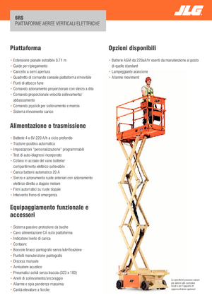 Piattaforme aeree verticali a pantografo su ruote JLG 6RS