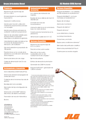 Piattaforme aeree articolate gommate JLG 600A