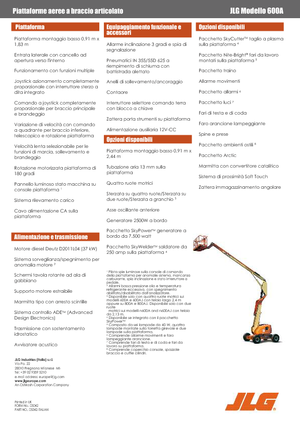Piattaforme aeree articolate gommate JLG 600A