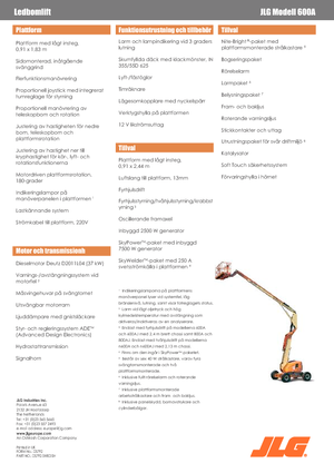 Piattaforme aeree articolate gommate JLG 600A