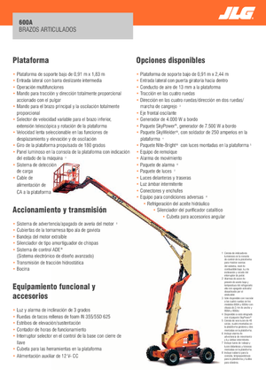 Piattaforme aeree articolate gommate JLG 600A