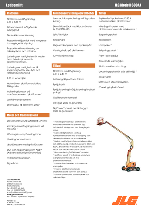 Piattaforme aeree articolate gommate JLG 600AJ