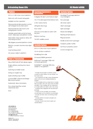 Piattaforme aeree articolate gommate JLG 600AN
