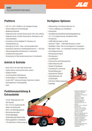 Piattaforme aeree telescopiche gommate JLG 600S