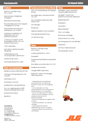 Piattaforme aeree telescopiche gommate JLG 660 SJ