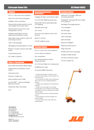 Piattaforme aeree telescopiche gommate JLG 660 SJ