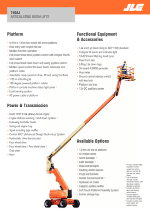 Piattaforme aeree articolate gommate JLG 740 AJ