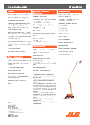 Piattaforme aeree articolate gommate JLG 800A