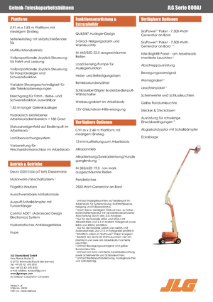 Piattaforme aeree articolate gommate JLG 800AJ