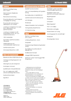 Piattaforme aeree articolate gommate JLG 800AJ