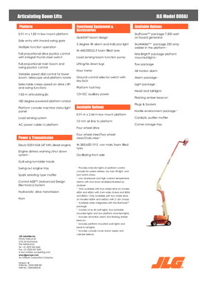 Piattaforme aeree articolate gommate JLG 800AJ