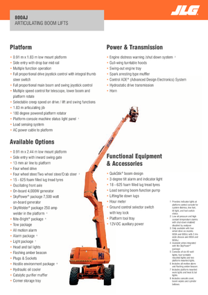 Piattaforme aeree articolate gommate JLG 800AJ