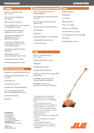 Piattaforme aeree telescopiche gommate JLG 800S