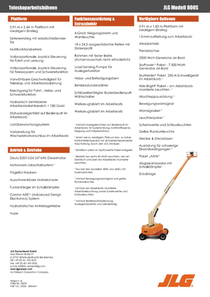 Piattaforme aeree telescopiche gommate JLG 800S