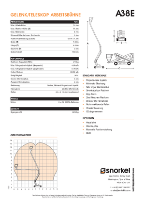Piattaforme aeree articolate gommate Snorkel A38E