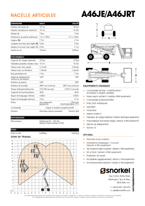 Piattaforme aeree articolate gommate Snorkel A46JE