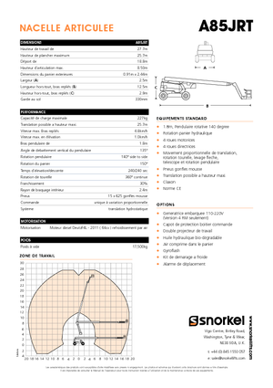 Piattaforme aeree articolate gommate Snorkel A85JRT
