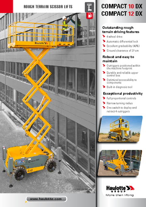 Piattaforme aeree verticali a pantografo su ruote Haulotte Compact 10 DX