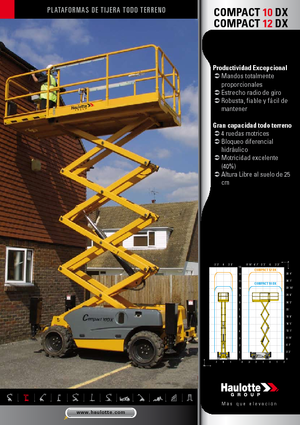 Piattaforme aeree verticali a pantografo su ruote Haulotte Compact 10 DX