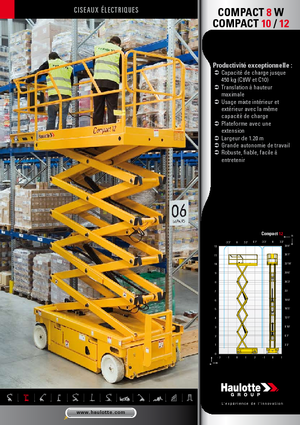 Piattaforme aeree verticali a pantografo su ruote Haulotte Compact 10