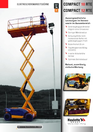 Piattaforme aeree verticali a pantografo su ruote Haulotte Compact 10 RTE