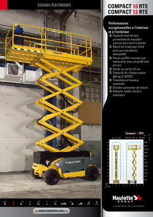 Piattaforme aeree verticali a pantografo su ruote Haulotte Compact 10 RTE