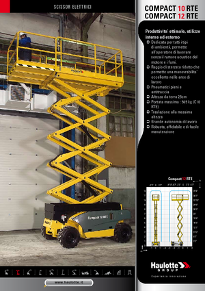 Piattaforme aeree verticali a pantografo su ruote Haulotte Compact 10 RTE