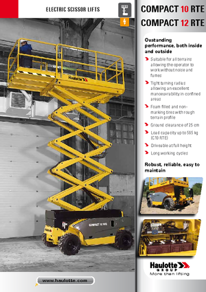 Piattaforme aeree verticali a pantografo su ruote Haulotte Compact 10 RTE