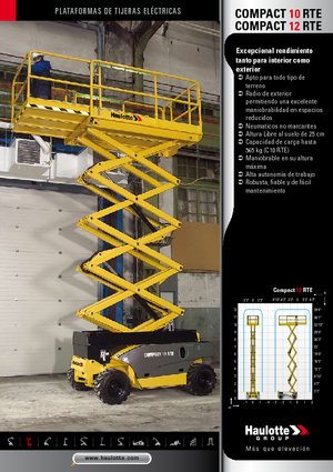 Piattaforme aeree verticali a pantografo su ruote Haulotte Compact 10 RTE