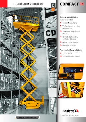 Piattaforme aeree verticali a pantografo su ruote Haulotte Compact 14