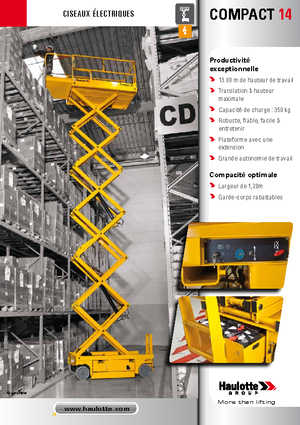 Piattaforme aeree verticali a pantografo su ruote Haulotte Compact 14