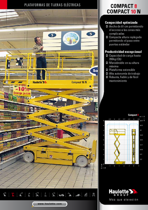 Piattaforme aeree verticali a pantografo su ruote Haulotte Compact 10N