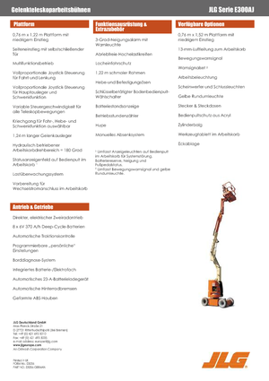 Piattaforme aeree articolate gommate JLG E300AJ