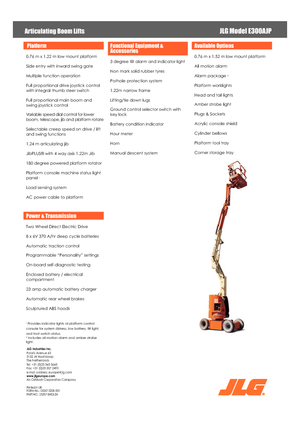 Piattaforme aeree articolate gommate JLG E300AJP