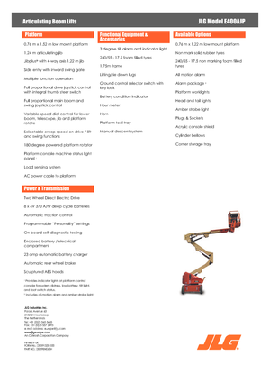 Piattaforme aeree articolate gommate JLG E400AJP