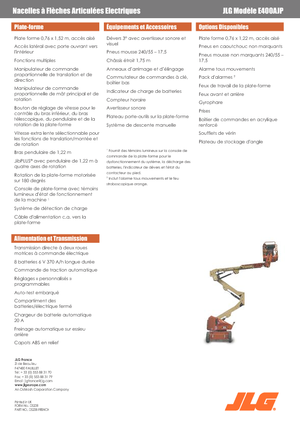 Piattaforme aeree articolate gommate JLG E400AJP