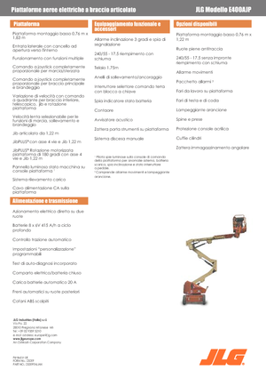 Piattaforme aeree articolate gommate JLG E400AJP