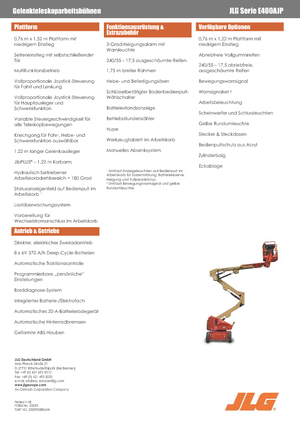 Piattaforme aeree articolate gommate JLG E400AJP
