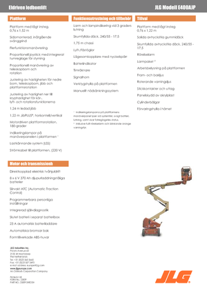 Piattaforme aeree articolate gommate JLG E400AJP
